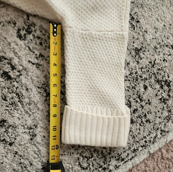 Talbots Cableknit Turtleneck Sweater Quarter Sleeve Womens Size M Petite Cream - Picture 7 of 9